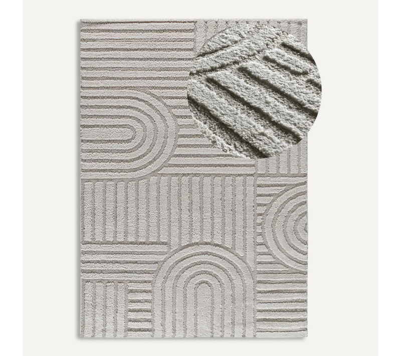 Tapis Géométrique à Relief Juno 54406 Gris 126x190 Cm