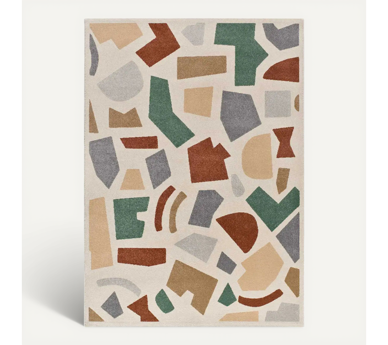 Tapis Géométrique Beruti 12926 Beige/cuivre/vert 133x190 Cm