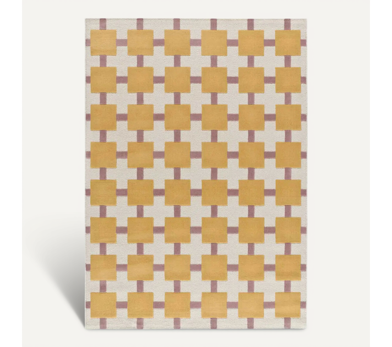 Tapis Géométrique Flashy 25403 Moutarde/rose 120x170 Cm