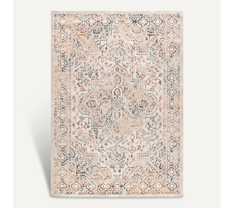 Tapis Vintage Á Relief Keops 4463 Beige /rouille/bleu 154x230 Cm