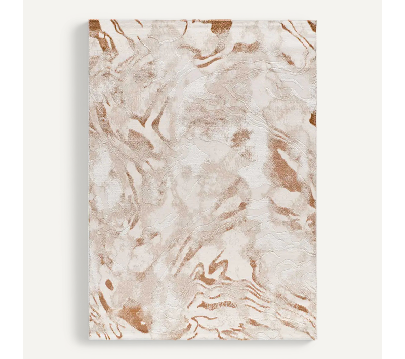Tapis Abstrait Á Relief Keops 5807 Beige/rouille 134x200 Cm
