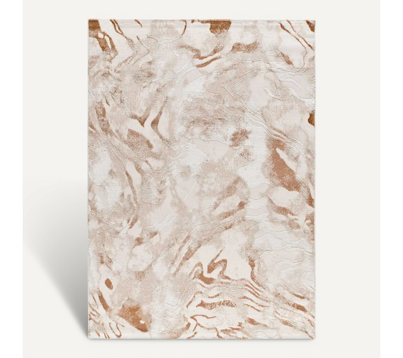 Tapis Abstrait Á Relief Keops 5807 Beige/rouille 154x230 Cm