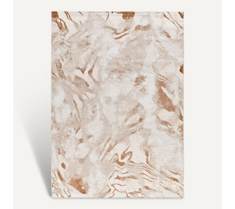 Tapis Abstrait Á Relief Keops 5807 Beige/rouille 192x290 Cm