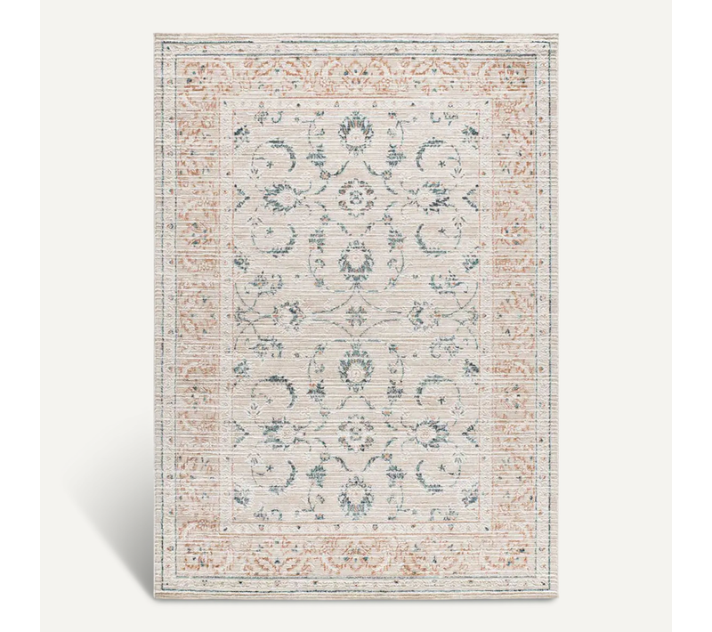 Tapis Vintage Á Relief Keops 5827 Beige/rouille/bleu 77x150 Cm