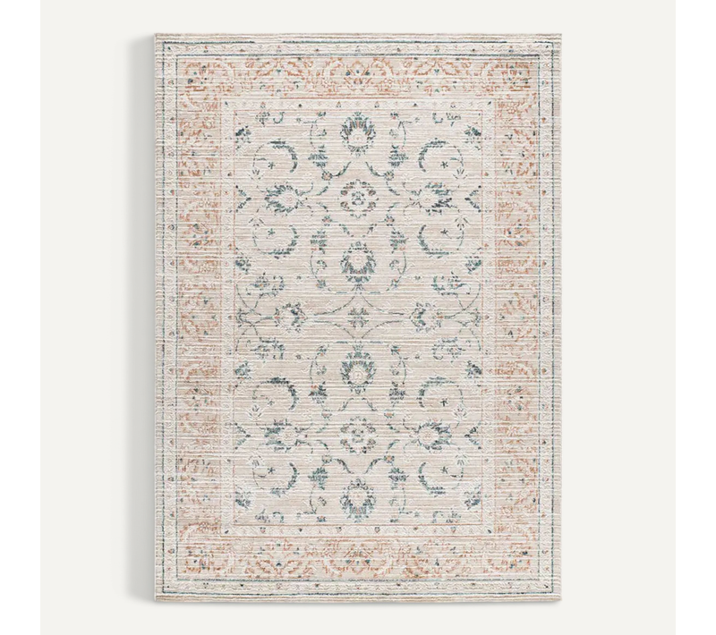 Tapis Vintage Á Relief Keops 5827 Beige/rouille/bleu 154x230 Cm
