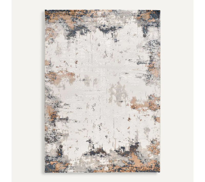 Tapis Abstrait Á Relief Keops 6418 Beige/rouille/bleu 134x200 Cm