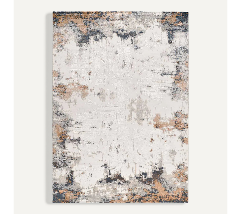 Tapis Abstrait Á Relief Keops 6418 Beige/rouille/bleu 192x290 Cm