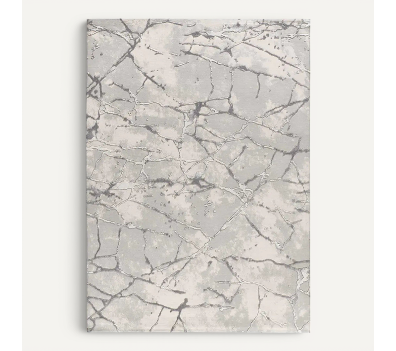Tapis Effet Marbre à Relief Oris 35 Gris 154x230 Cm