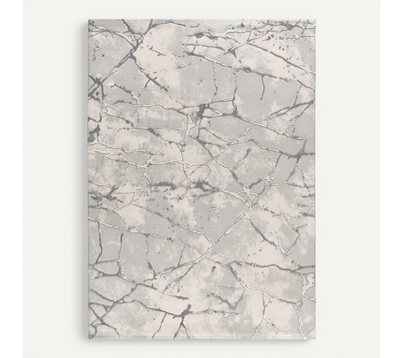 Tapis Effet Marbre à Relief Oris 35 Gris 192x290 Cm