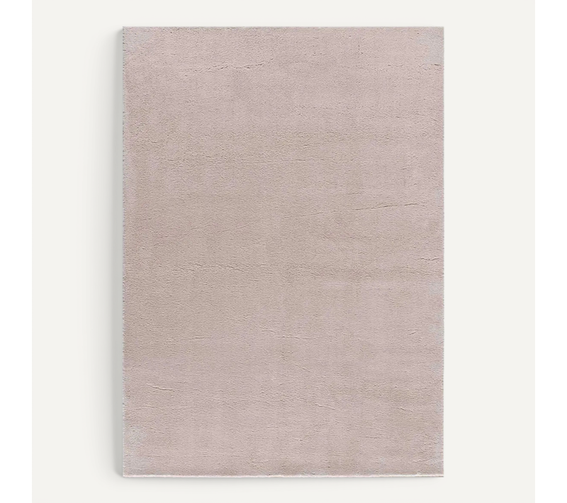 Tapis Lavable Uni Loft Liso Rose Poudré 200x290 Cm