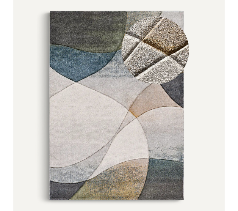 Tapis Abstrait Badet 40377 Gris/bleu 80x150 Cm