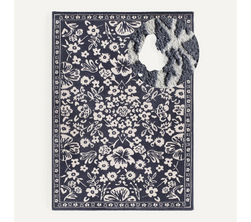 Tapis Vintage à Relief Amara 12994 Bleu/crème 80x150 Cm