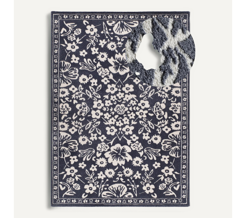 Tapis Vintage à Relief Amara 12994 Bleu/crème 160x230 Cm