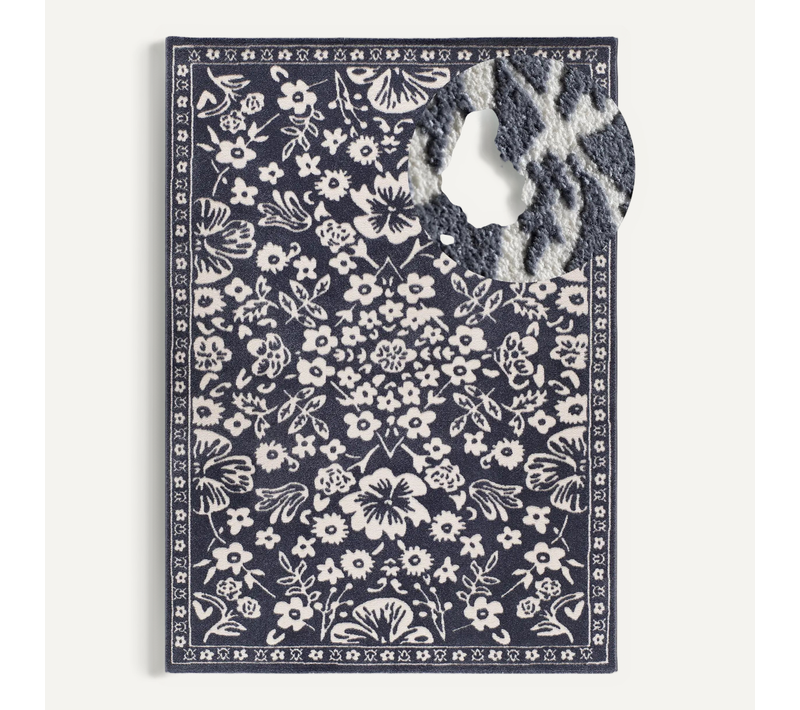 Tapis Vintage à Relief Amara 12994 Bleu/crème 200x290 Cm