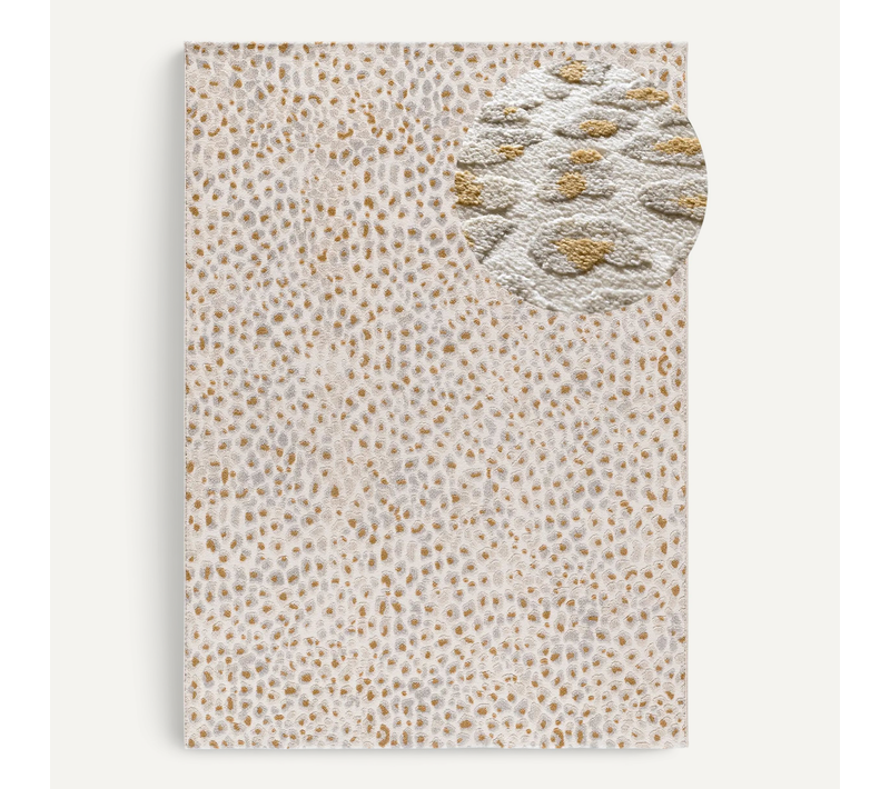 Tapis Moderne à Relief Amara 13001 Gris/crème 80x150 Cm