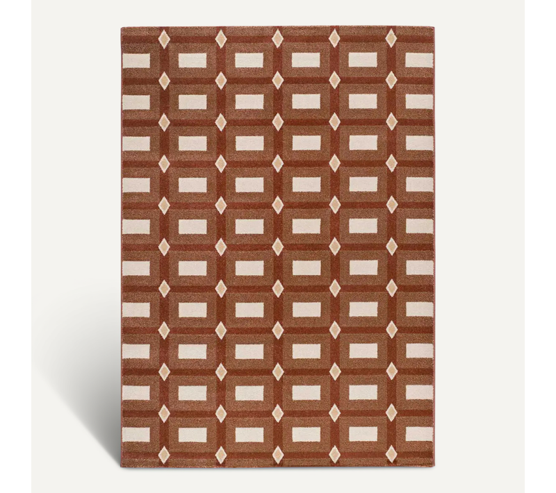 Tapis Géométrique Astra 13008 Rouille/beige 133x190 Cm