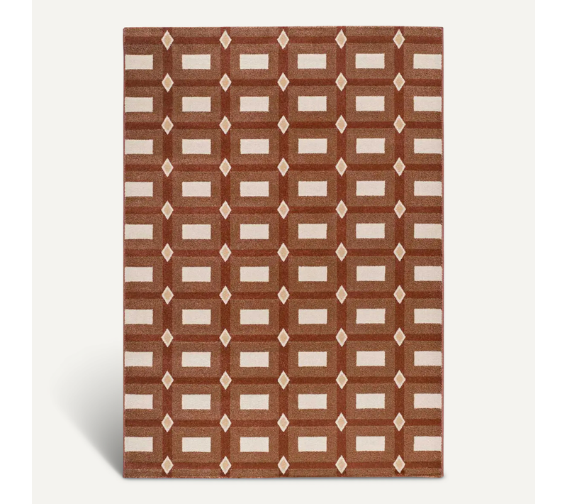 Tapis Géométrique Astra 13008 Rouille/beige 160x230 Cm