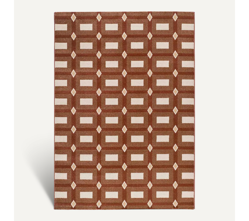 Tapis Géométrique Astra 13008 Rouille/beige 200x290 Cm