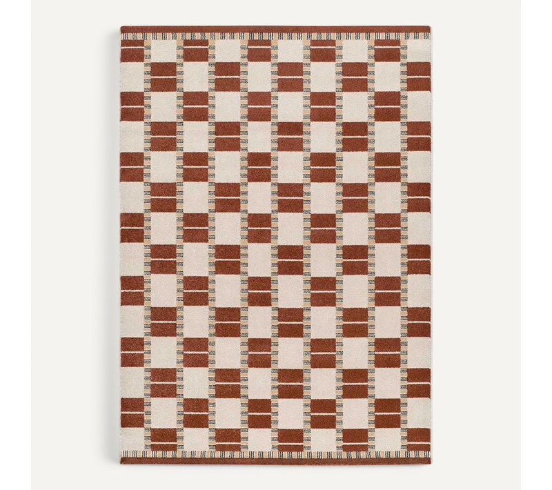 Tapis Géométrique Astra 13016 Rouille/beige 133x190 Cm