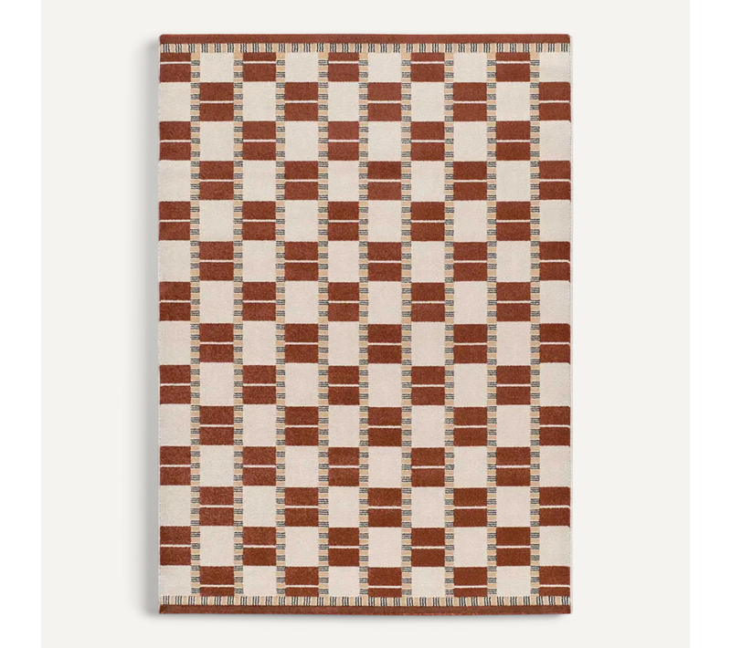 Tapis Géométrique Astra 13016 Rouille/beige 160x230 Cm