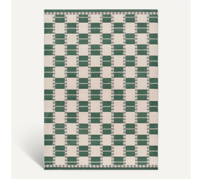 Tapis Géométrique Astra 13016 Vert/beige 200x290 Cm