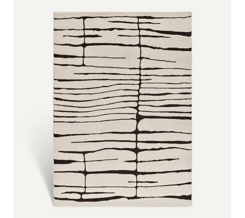 Tapis Moderne Retro 13019 Blanc/noir 160x230 Cm