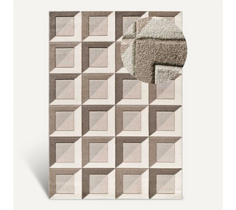 Tapis Géométrique Badet 40504 Marron/crème 80x150 Cm