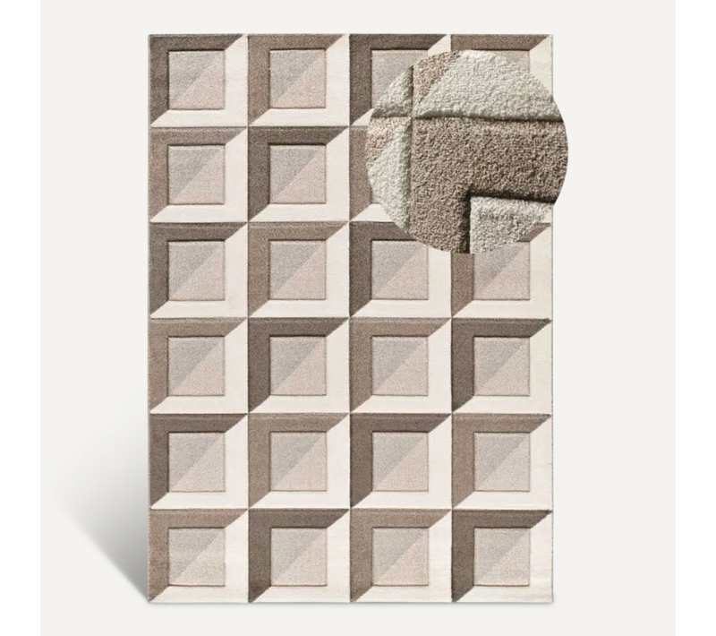 Tapis Géométrique Badet 40504 Marron/crème 160x230 Cm