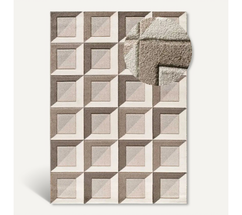 Tapis Géométrique Badet 40504 Marron/crème 200x290 Cm