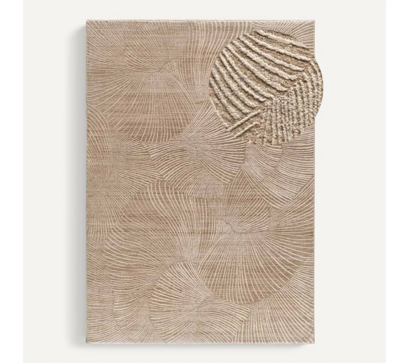Tapis Géométrique À Franges Ona 52100 Beige 120x160 Cm