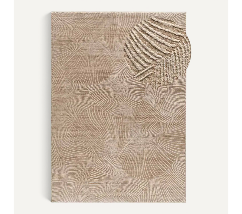 Tapis Géométrique à Franges Ona 52100 Beige 200x290 Cm