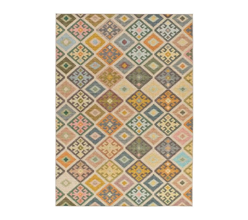 Tapis Lavable Ethnique Serak 1049 Multicolore 200x290 Cm