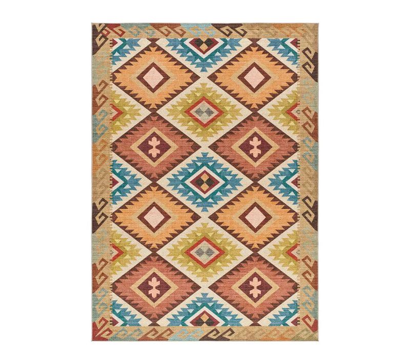Tapis Lavable Ethnique Serak 1050 Multicolore 120x170 Cm