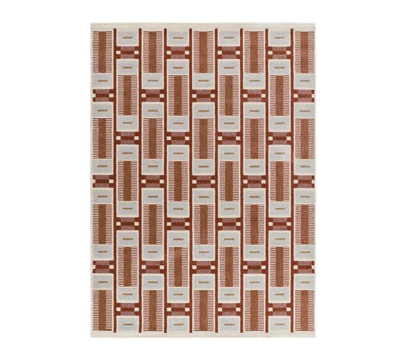 Tapis Géométrique Astra 13009 Rouille 160x230 Cm