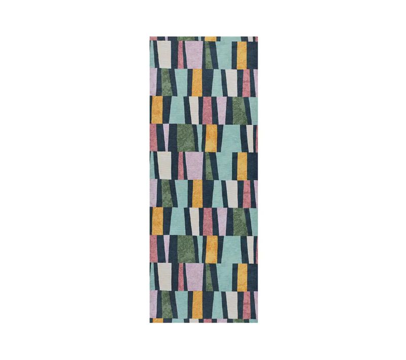 Tapis De Cuisine Géométrique Ricci Loop Multicolore 52x200 Cm