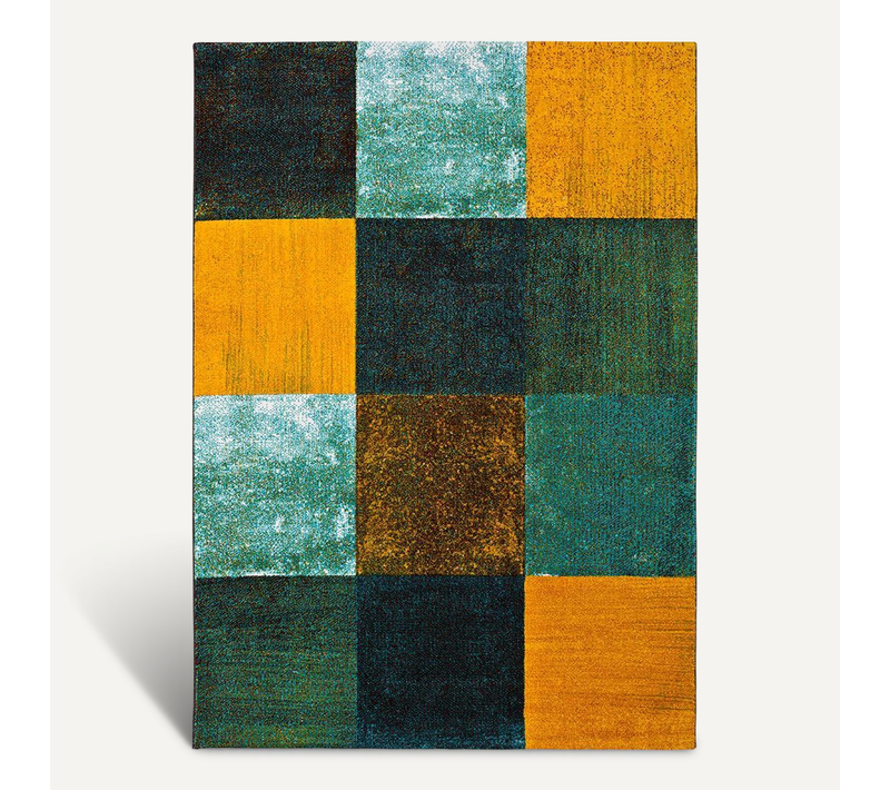 Tapis Géométrique Moar 16187 Blau/jaune 200x290 Cm