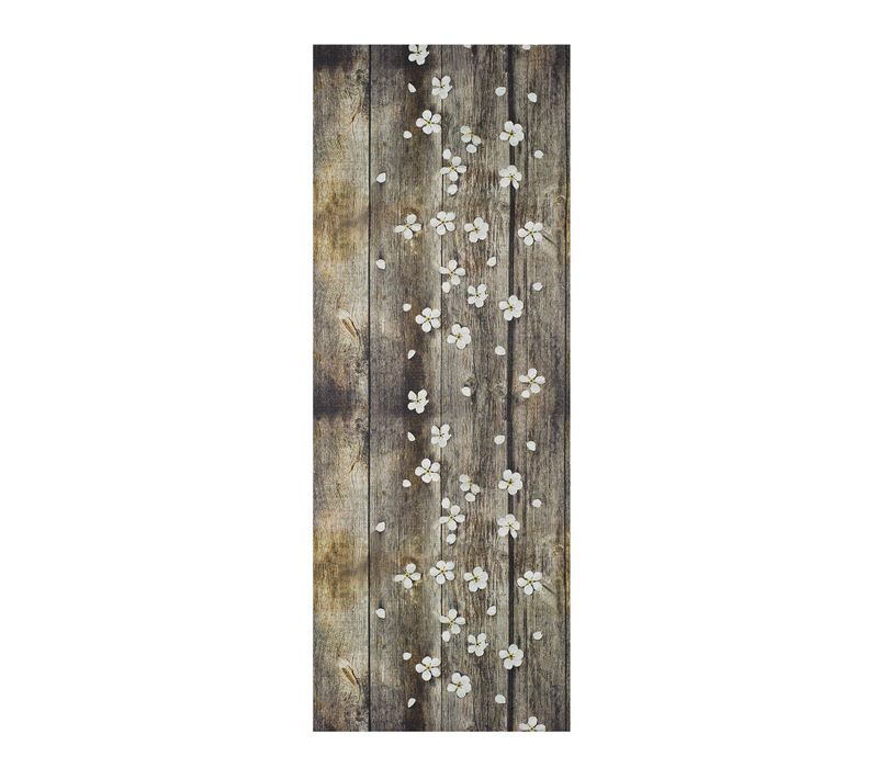Tapis De Cuisine Fleurs Sprinty Spring Marron 52x100 Cm