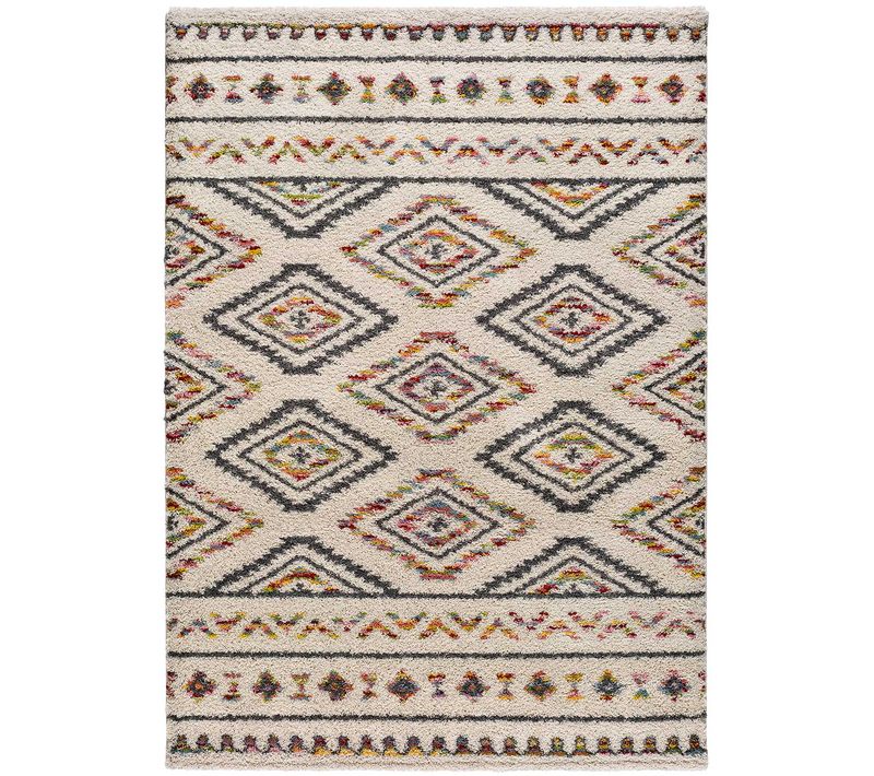 Tapis Shaggy Ethnique Kasbah 8627 Beige/multicolore 160x230 Cm