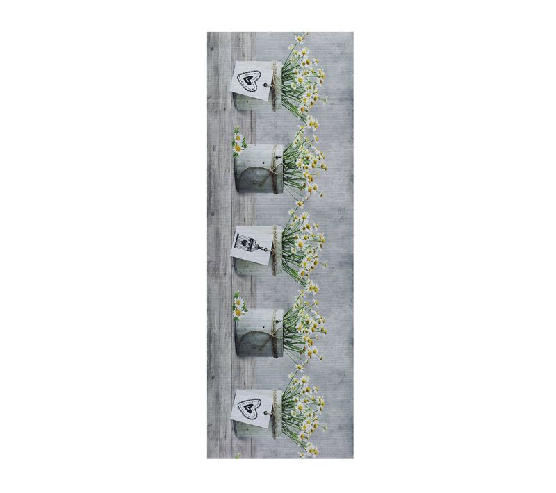 Tapis De Cuisine Fleurs Sprinty Camomilla Gris/vert/jaune 52x200 Cm