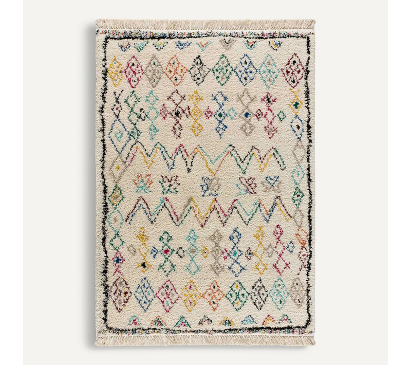 Tapis Berbère Yebel 6221 Crème/multicolore 135x190 Cm