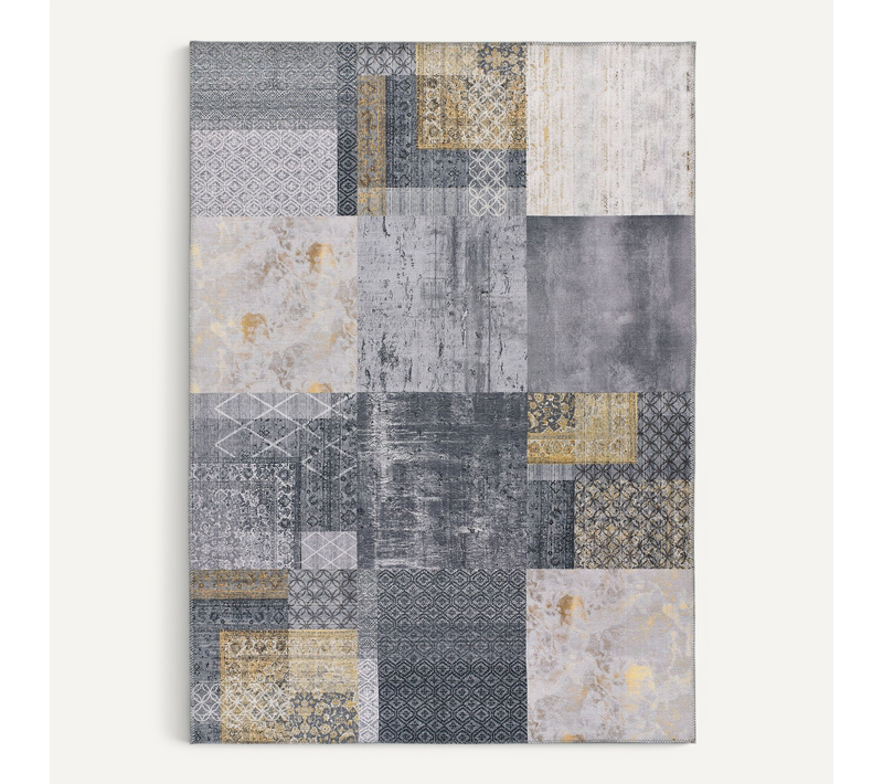 Tapis Lavable Abstrait Neila 1300 Gris 120x170 Cm