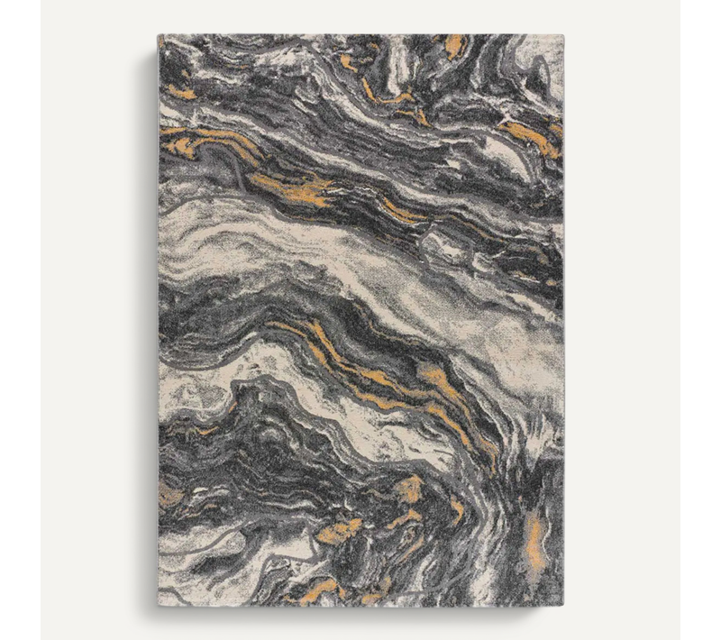Tapis Effet Marbre Marmol Onda 12309 Gris 80x150 Cm