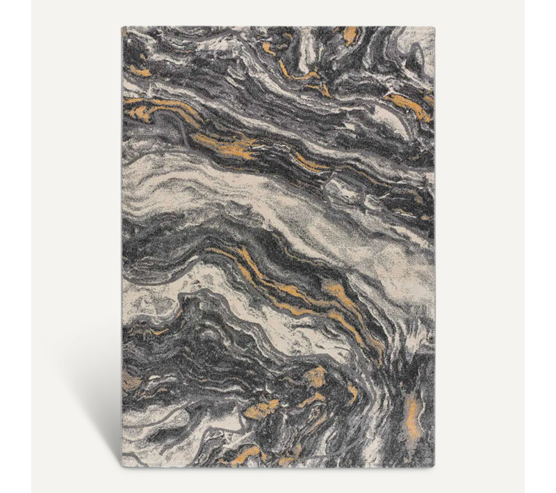 Tapis Effet Marbre Marmol Onda 12309 Gris 140x200 Cm