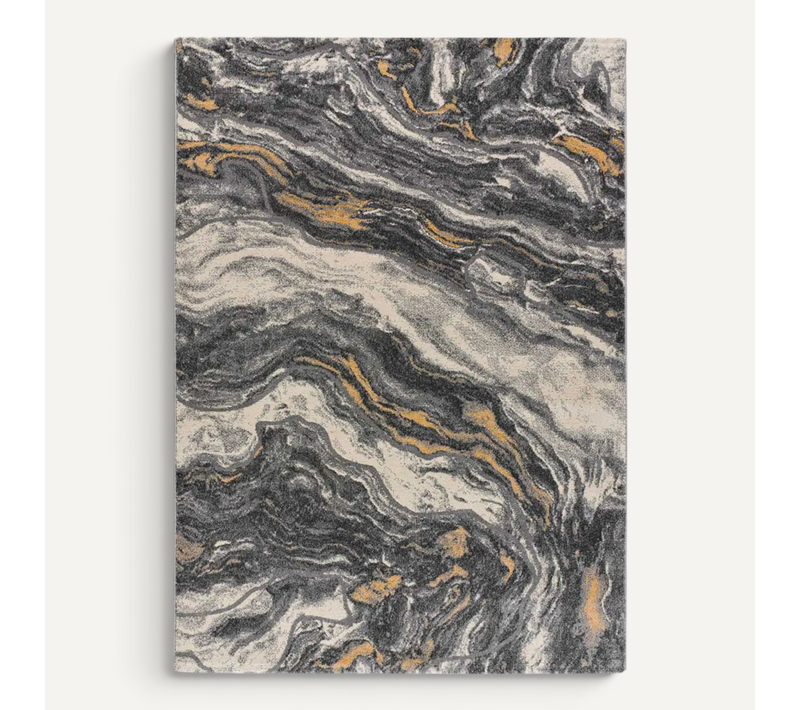 Tapis Effet Marbre Marmol Onda 12309 Gris 160x230 Cm