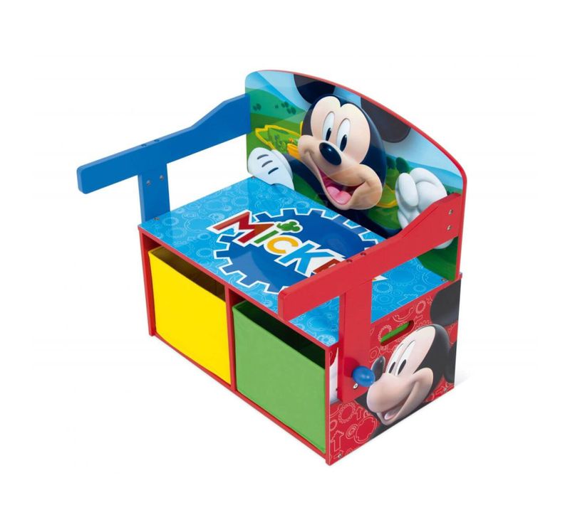 Coffre à Jouets, Banc Et Bureau Pupitre 3 En 1 - Disney Mickey