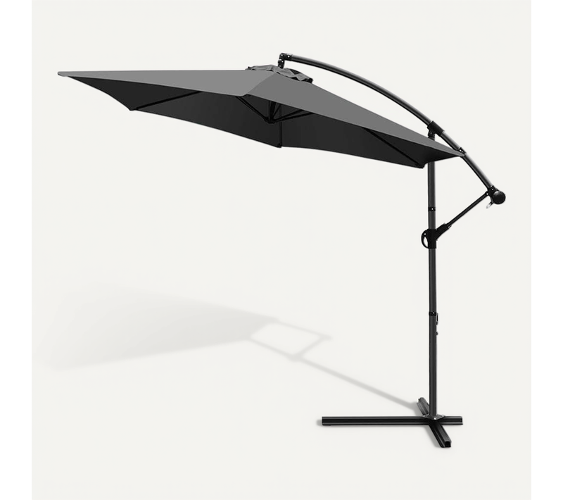 Parasol Deporte 3m Gris Fonce Avec Housse De Protection