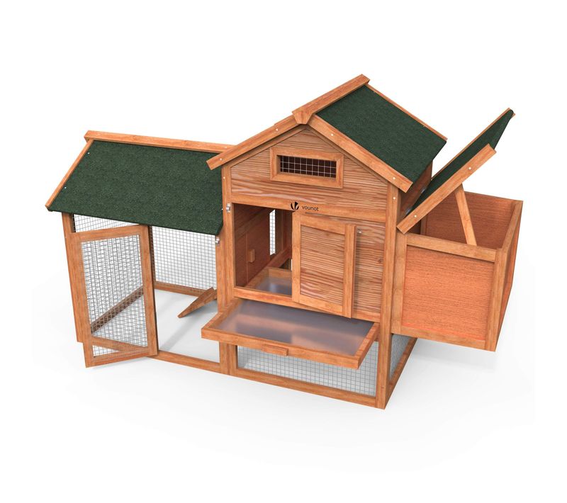 Poulailler En Bois Avec Pondoir Et Perchoir Accueillant 2 Poules