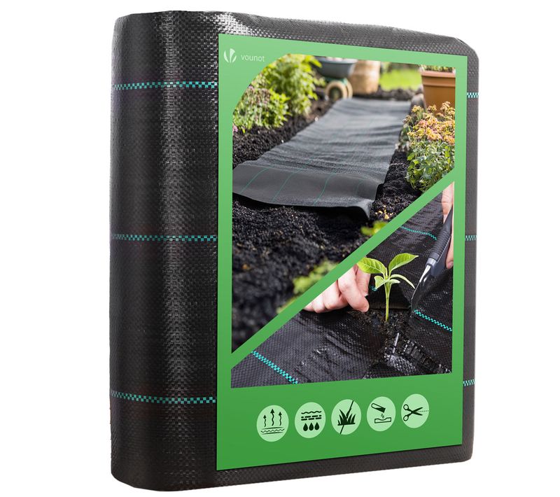 Toile De Paillage Contre Les Mauvaises Herbes 10mx2m Anti-uv 100g/m2
