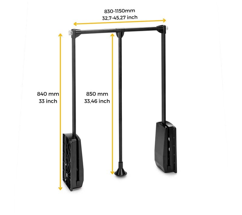 Penderie Rabattable Moka Pour Armoire Hang Largeur Télescopique Réglable De 45 à 60 Cm