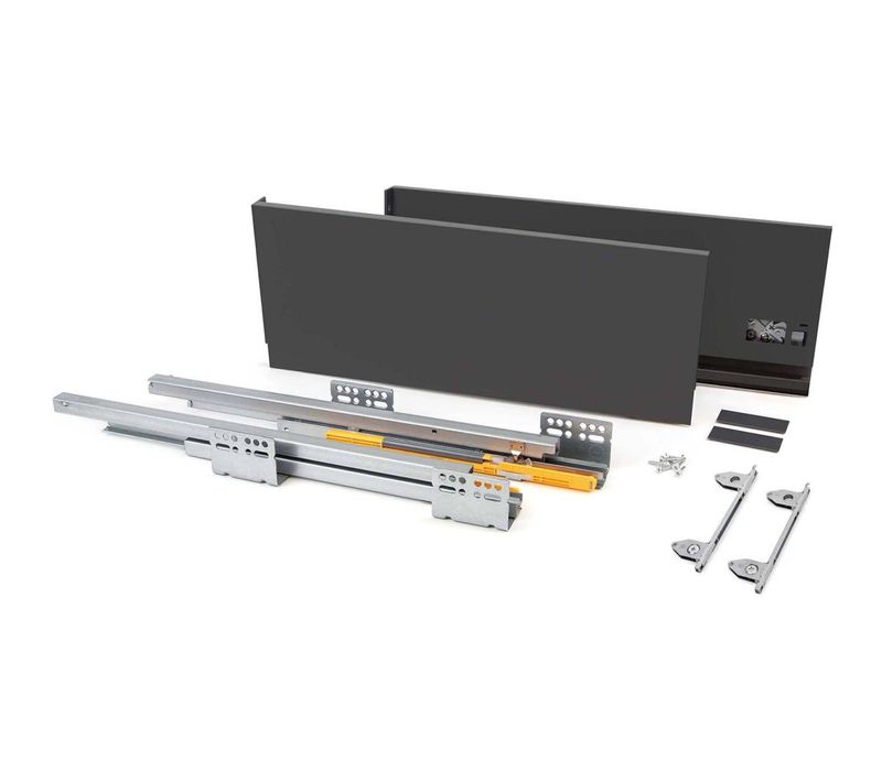 Kit Tiroir Anthracite Meuble Cuisine Et Salle De Bain Concept Pour Tiroir De 50 X 13.5 Cm